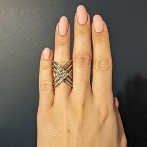 Criss-cross Silver Ring